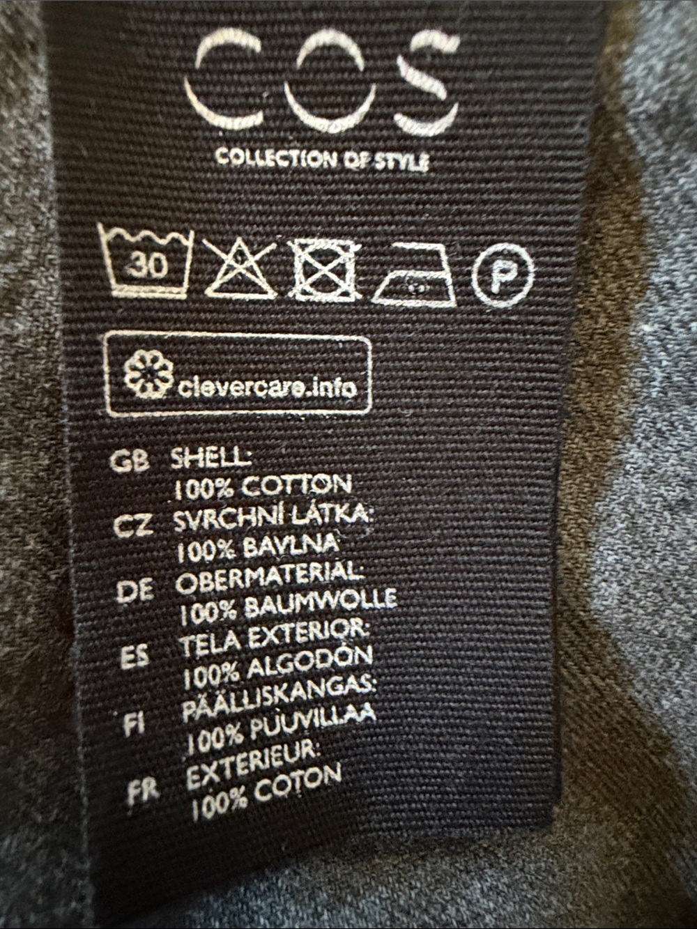 COS Men’s Gray Hidden Button Long Sleeve Shirt – Size Small - Picture 7 of 7